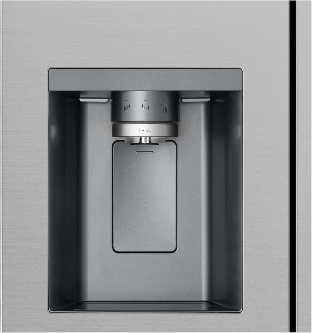 LG GSLE81PYBC Side-by-Side Kühlschrank mit Gefrierfach (628 L, Energieklasse C) mit Eis- und Wasserspender, Multi-Airflow, DoorCooling+, Silber