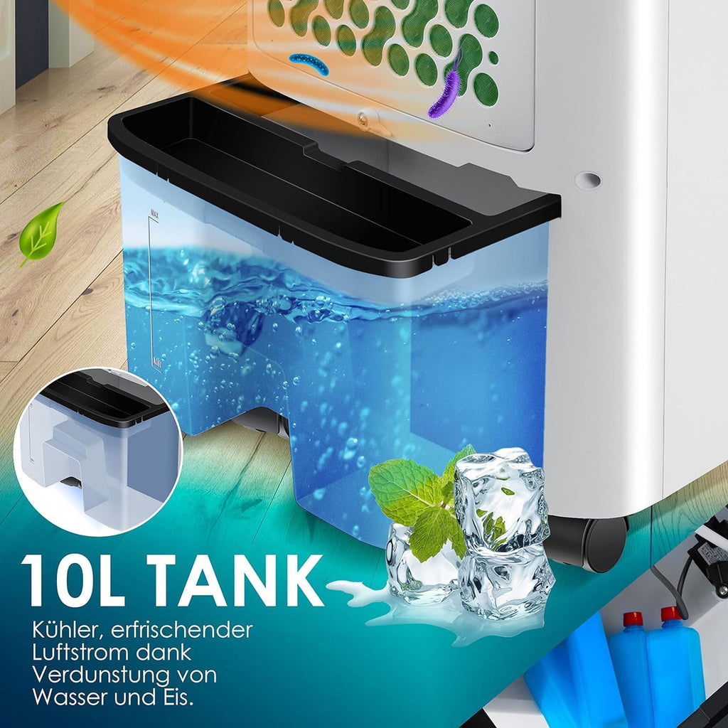KESSER 4in1 Mobile Klimaanlage | Fernbedienung | Klimagert | Ventilator Klimaanlage | Timer | 3 Stufen | Ionisator Luftbefeuchter | Luftkühler |