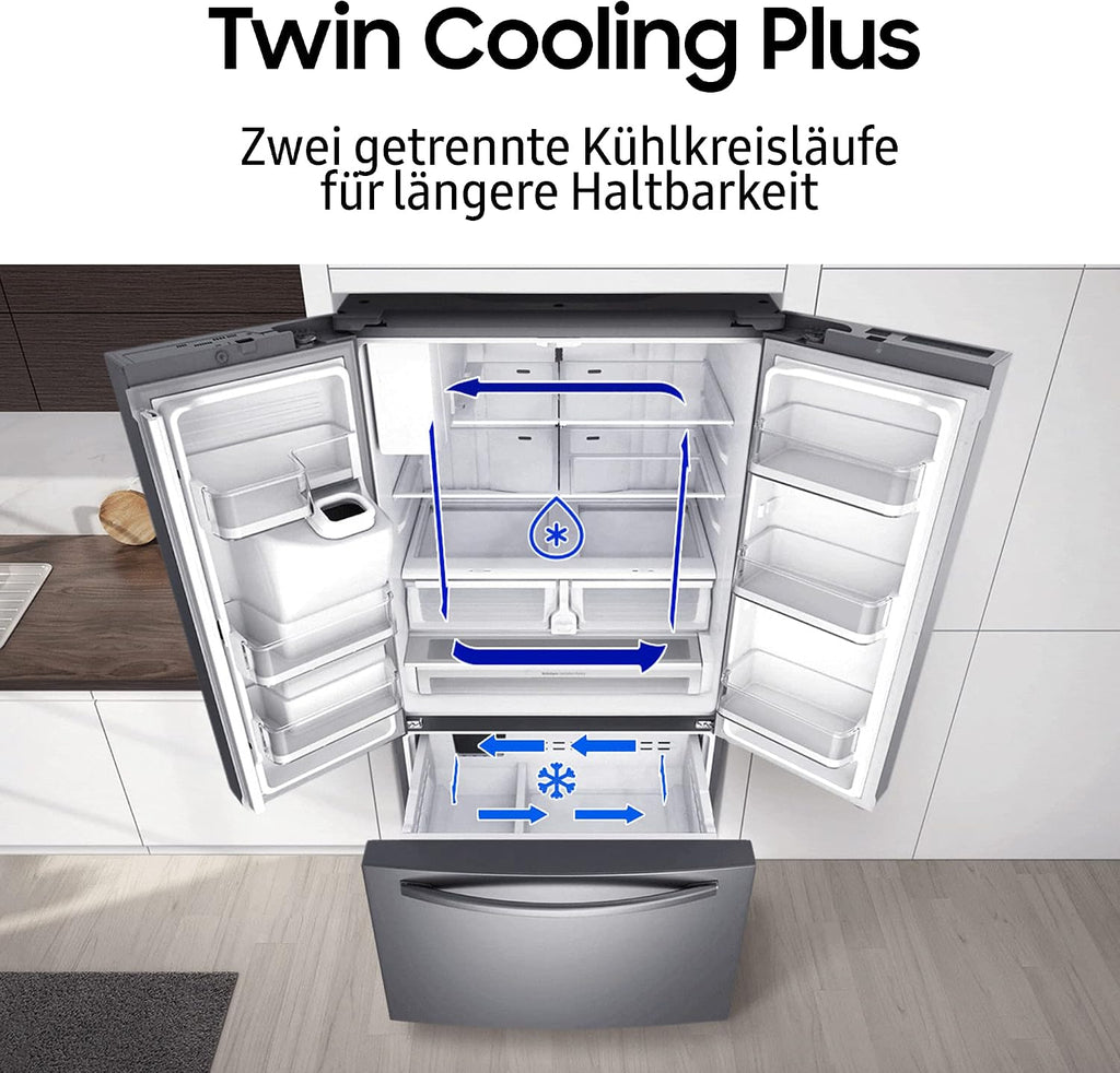 Samsung RF24BB620ES9EF French-Door-Kühlschrank mit Gefrierfach, 177,8 cm, 674 l, SmartThings AI Energy Mode, Autofill Water Pitcher, Dual Ice Maker, Edelstahl Look