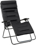 LAFUMA MOBILIER - Gepolsterter Relaxsessel Zero Gravity RSX CLIP XL - Klappbare Liege für Garten und Innenbereich - AirComfort-Gewebe - Vielseitiger Liegestuhl, Top-Komfort, Frankreich - Schwarz Stahl