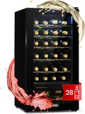 Klarstein Weinkühlschrank, 1 Zonen Getränkekühlschrank Klein, Kleiner Weinschrank 74L, Wein-Kühlschrank Klein mit Glastür, Indoor/Outdoor Flaschenkühlschrank, Wine Fridge 5-18°C, 28 Flaschen