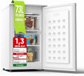 Stillstern Gefrierschrank Klein (73L) 4-Sterne-Gefrierfach -18°C ger. Energiever. Mini Freezer mit 3 Fächer, stufenlos reg. Temp., kleine Tiefkühltruhe, Türanschlag r./l. Tiefkühlschrank R600A Weiß