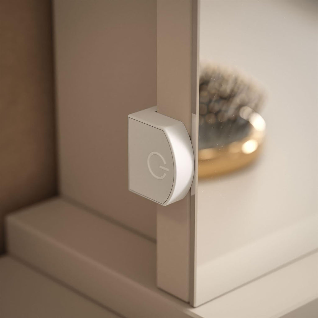 Lookway Schminktisch MADA Elite II mit LED-Spiegel – Eleganter Kaschmir oder Weiß Hochglanz, Wandmontage, Geräumige Schubladen (Kaschmir/Kaschmir Hochglanz)