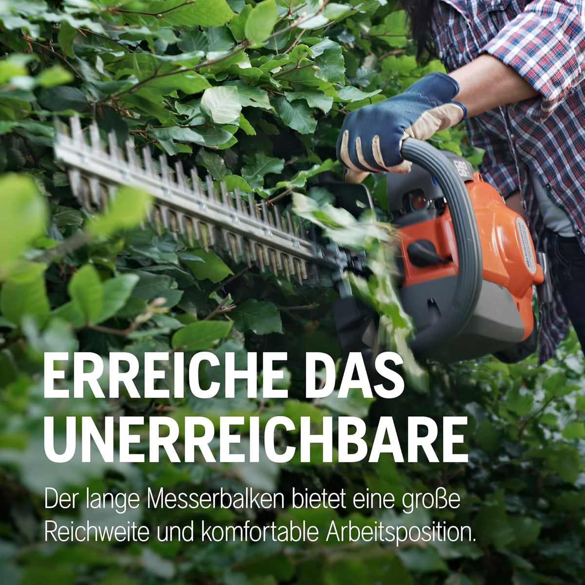 Husqvarna 122HD60 Benzin-Heckenschere - 21,7-cm³-Motor, 59-cm-Dual-Action-Messer, LowVib®-Vibrationsreduzierung, Smart Start®-Technologie, Verstellbarer hinterer Handgriff