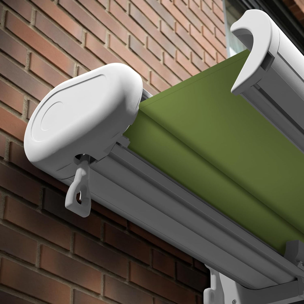 Eclipse Vollkassettenmarkise Premium elektrisch 4,5x3m Markise Balkon Terrassenüberdachung Kassettenmarkise Gelenkarm Polyacryltuch UV-Schutz 50+ Smarthome-fähiger Dooya Motor, Markisentuch: Apfel