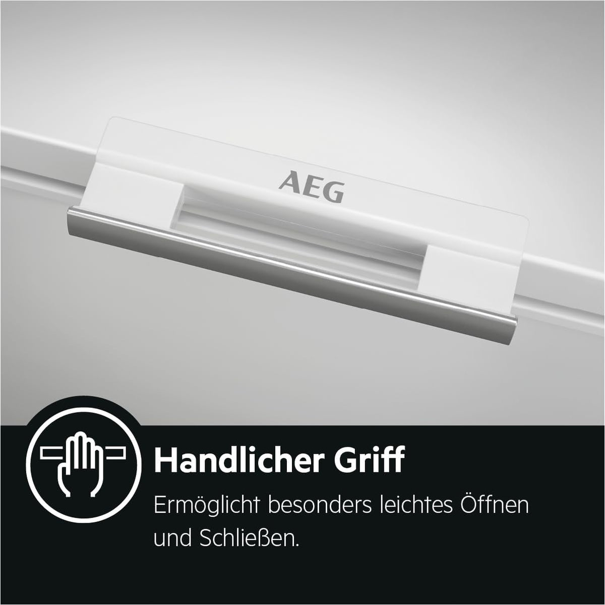 AEG AHB526D1LW Gefriertruhe / 254 L / LowFrost - weniger Eisbildung / Temperaturalarm / Rollen / D