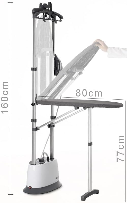 2-in-1 Dampfglätter mit Bügeltisch – All-in-One Gerät 2200W, 4 bar, 50 g/min – Vertikales & Horizontales Glätten für Kleidung und Heimtextilien