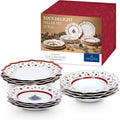 Villeroy & Boch – Toy's Delight Tafelservice Weihnachten 12 Teilig, Weihnachtsteller Set Toys, Weihnachtsgeschirr, Weihnachtsservice 4 Personen, Speiseteller, Suppenteller, Frühstücksteller, Porzellan