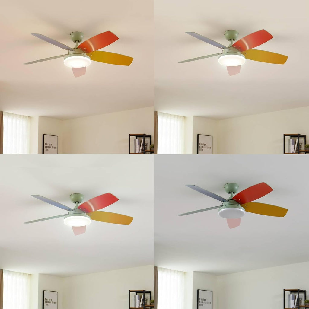 Lindby LED Deckenventilator mit Lampe Jonte dimmbar Leselampe (Modern) aus Metall (1 flammig,) - Ventilator Wohnzimmerleuchte