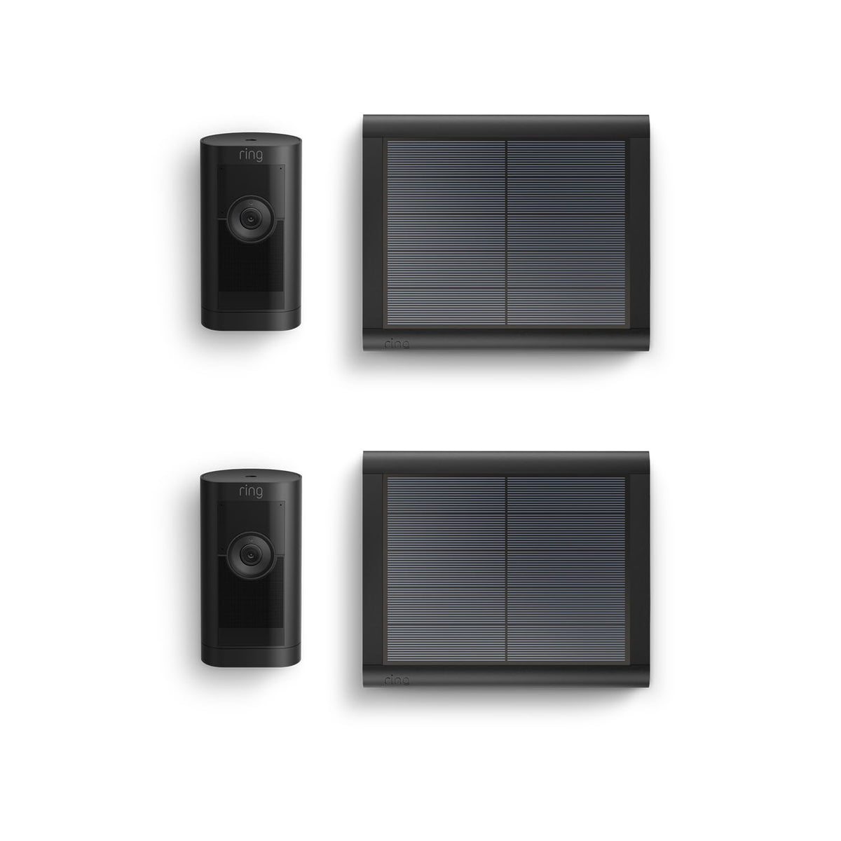 Ring Außenkamera Pro Solar (Stick Up Cam Pro) | Solarbetriebene Überwachungskamera aussen mit 1080p-HDR-Video, WLAN, 3D-Bewegungserfassung, Alexa-kompatibel | 2 Sicherheitskameras
