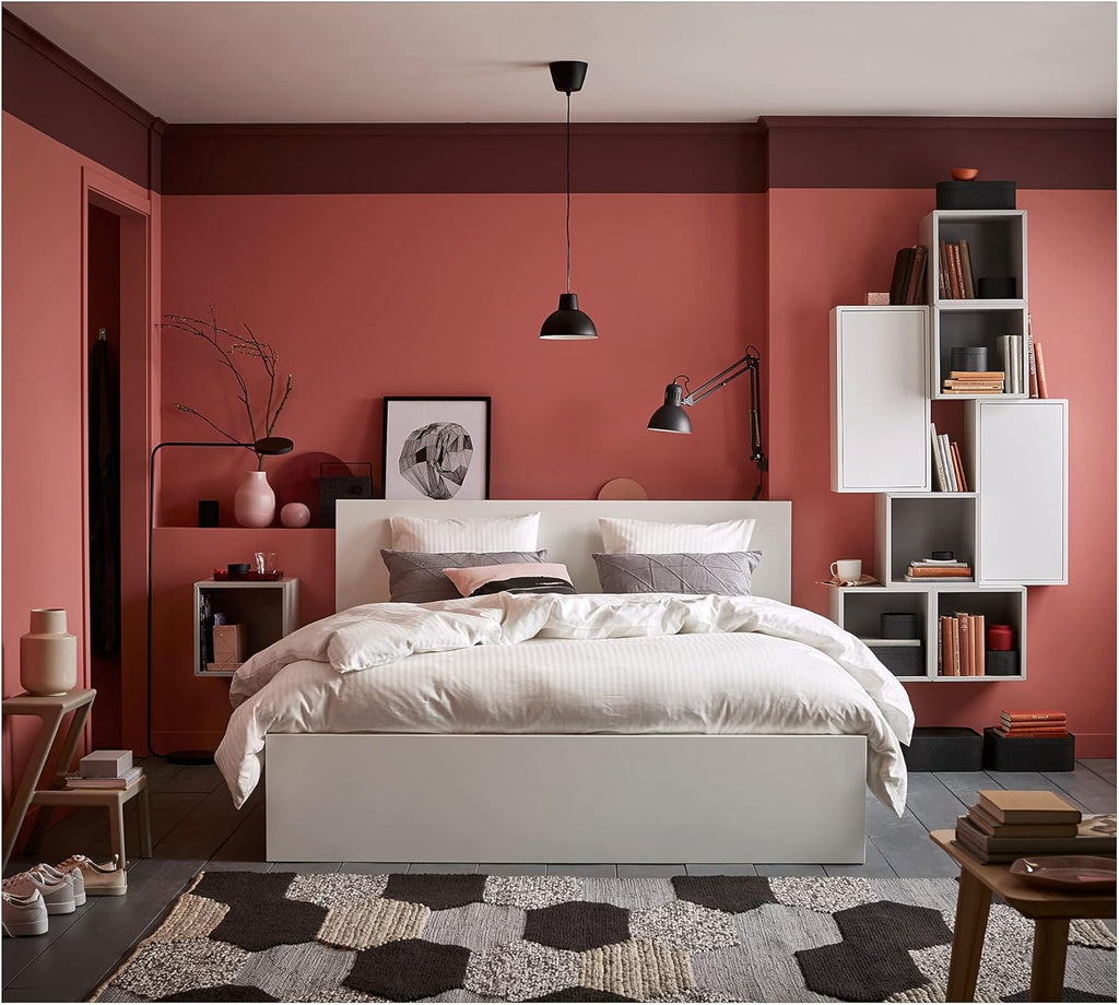 IKEA MALM Bettgestell, hoch, mit 2 Aufbewahrungsboxen, 140 x 200 cm, Weiß/Luröy