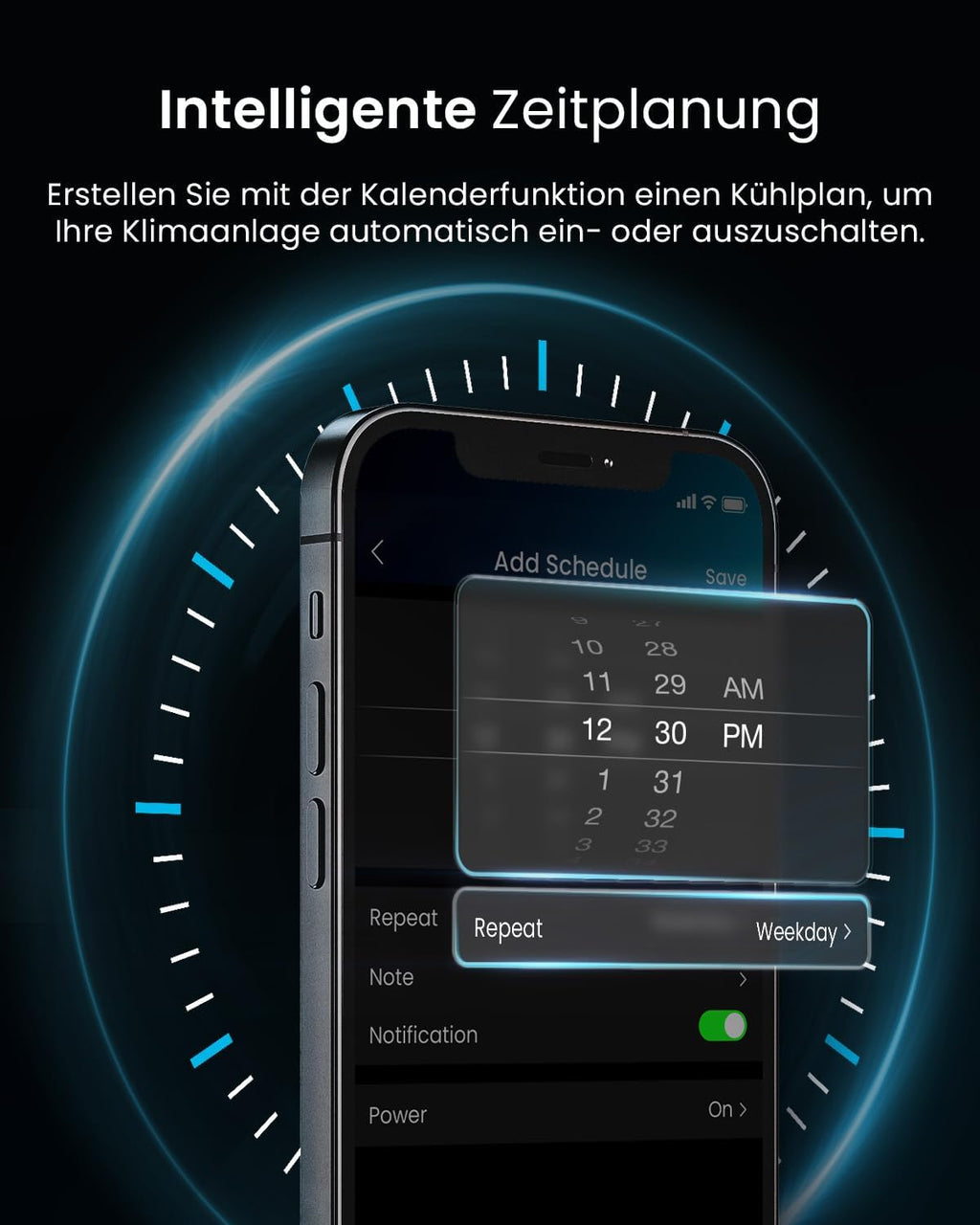 Pro Breeze 12000 BTU Mobile Klimaanlage (Räume bis 50㎡) – Klimaanlage mobil mit App-Steuerung, Timer & LED-Display – inkl. Fensterabdichtung & Abluftschlauch – Mobiles Klimagerät für Zuhause & Büro