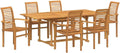 Gartentisch Teak 200x100 cm ausziehbar inkl. 6 Stühle für Balkon & Garten, massives Teakholz, wetterbeständige Outdoor Essgruppe, Modernes Design für Terrasse und Lounge