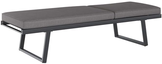 OUTLIV. Diningsofa Lucca Aluminium Olefin Anthrazit Dunkelgrau wasserabweisend 3-Sitzer mit Kissen 200x71x86 cm