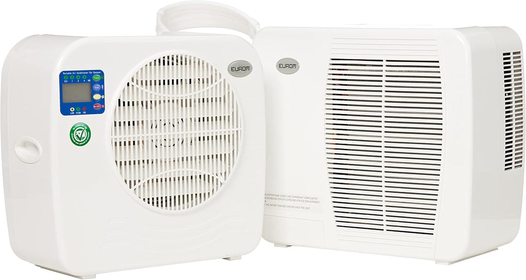 EUROM Split Klimaanlage AC2401 für Wohnwagen, Wohnmobil, Camping, Boot, Bus, Camper, Caravan, Mobilheim | Mobiles Klimagerät mit 2400 BTU | Verbessertes Modell dem legendären Klima AC2400