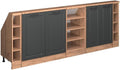 Vicco Dachschrägenschrank-Set Rion, Anthrazit Landhaus/Goldkraft Eiche, 5er Set