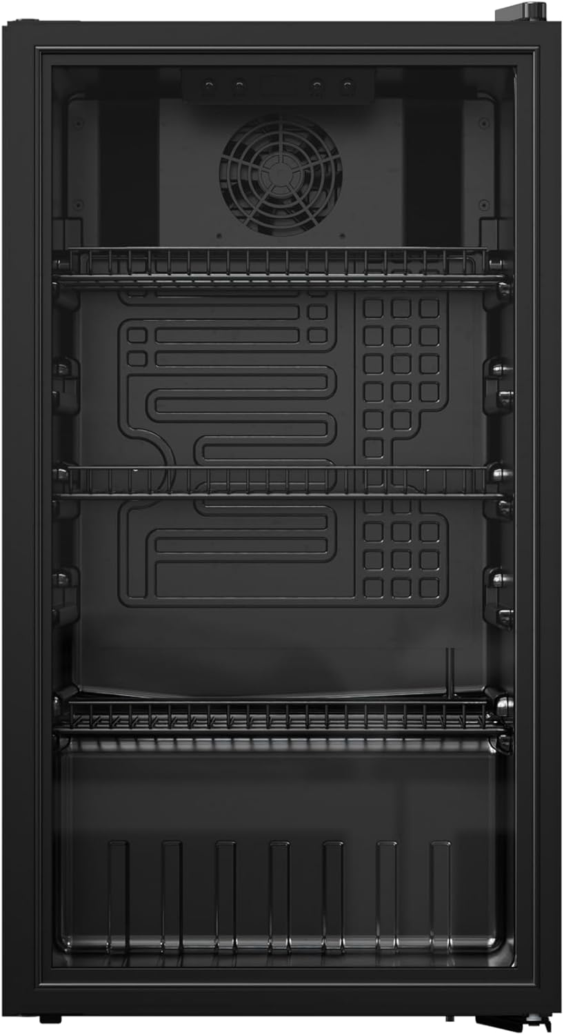 YUNA Cool-View GKS90B Glastürkühlschrank 89L schwarz
