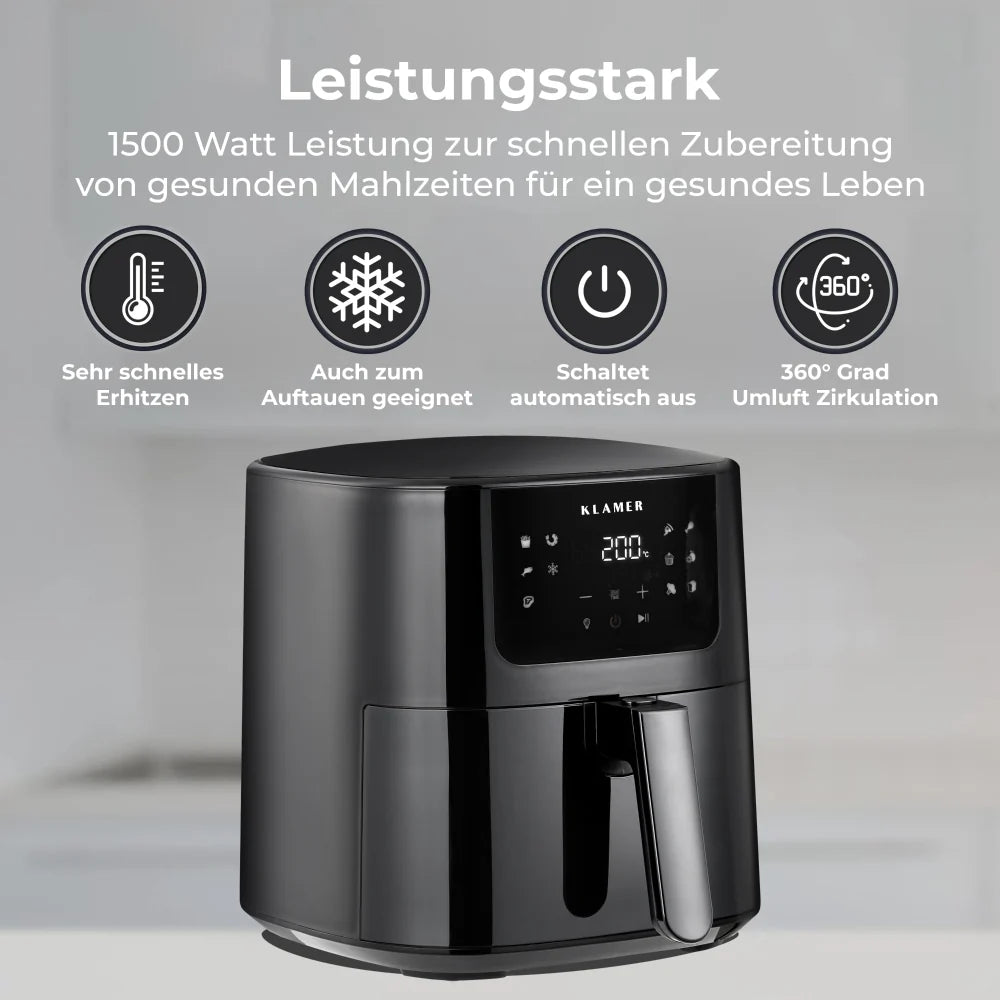 Heißluftfritteuse XL 5L mit Sichtfenster