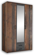 CHICAGO Eleganter Kleiderschrank mit viel Stauraum - Vielseitiger Drehtürenschrank in Old Style & Betonoxid Optik - 120 x 197 x 54 cm (B/H/T)