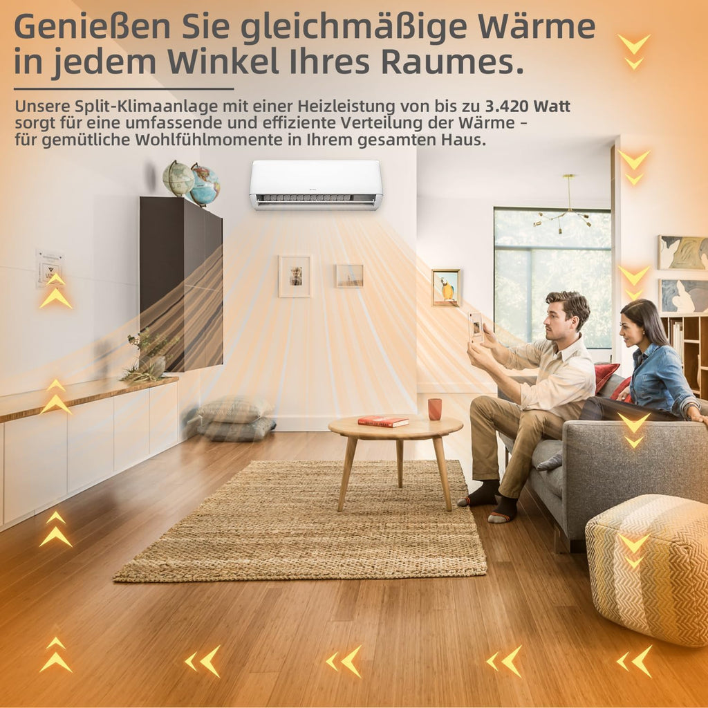 BE COOL Premium Split-Klimagerät T-PRO Series 12.000 BTU – Smarte Klimatisierung für Ihr Zuhause!